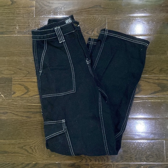 Urban Outfitters BDG Black Carpenter Cargo pants w/ White contrast stitching - Picture 3 of 7